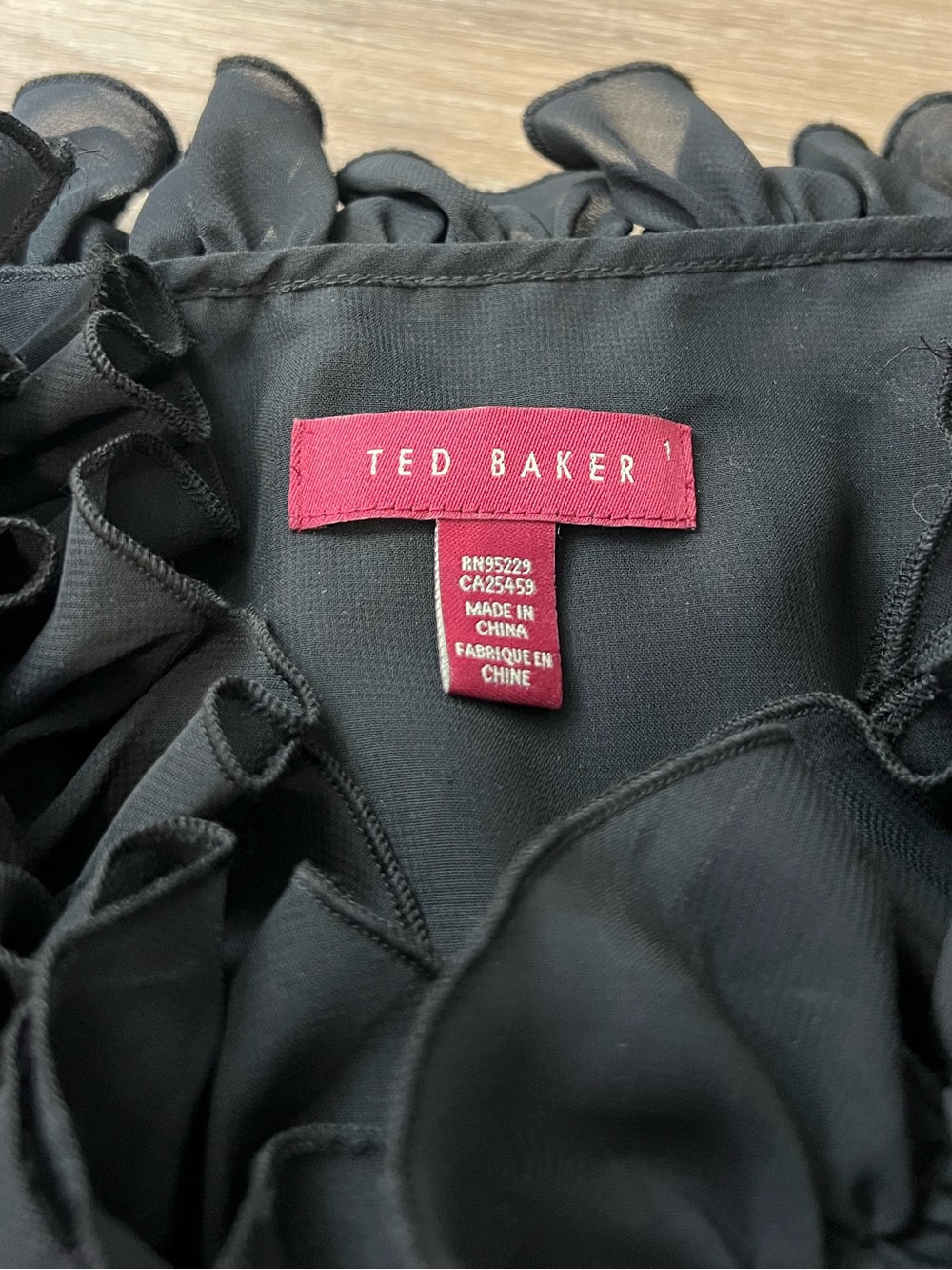 Ted Baker Black Ruffle V-Neck Sleeveless Dress - Picture 5 of 8